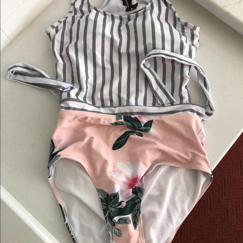 High wasted one piece swimsuit